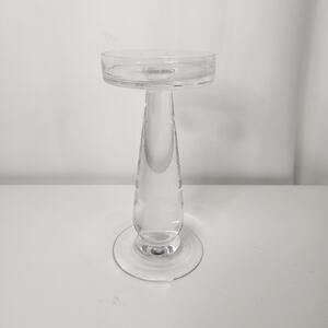 Hand Blown Glass 7.5" Candleholder Pillar Candle Stick Holder